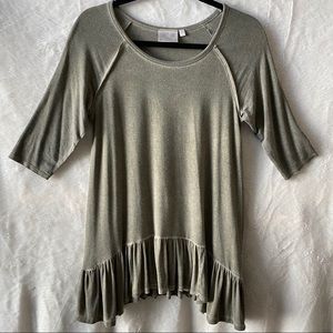 DANTELLE ANTHROPOLOGIE DROP WAIST RAGLAN TOP